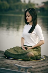 East Indian girl in lotus