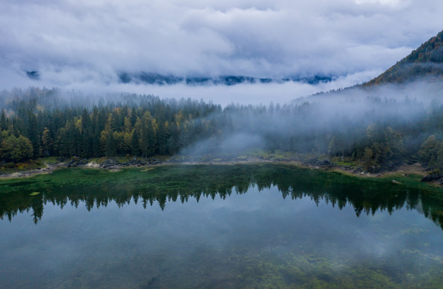 Misty Lake with Mountains - Back Posture Blog